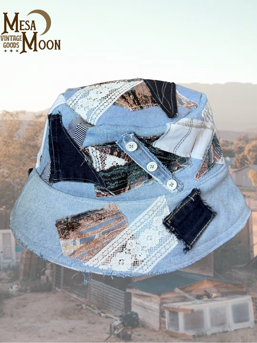 Reworked Vintage Denim Patchwork Bucket Hat